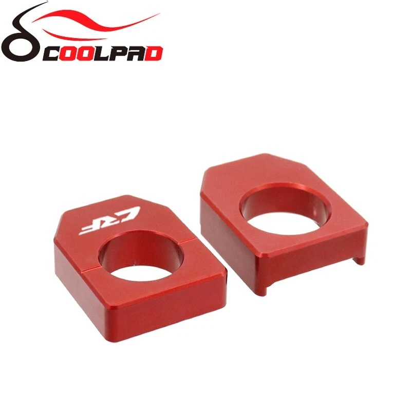 Ajustador de cadena de bloque de eje trasero rojo CNC para Honda CRF450R/X CR125R/250R CRF250R/X Foto 3 de 4