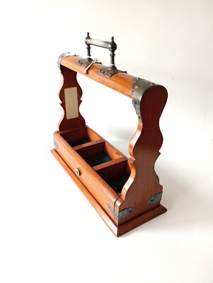 Vintage massive Eiche Baum Tantal Dekanter Halter dekoriert Inneneinrichtung Geschenk