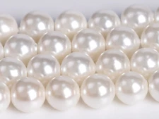 Genuine Natural White Shell Pearl Beads Grade AAA Round Loose Beads 4/6/8/10MM