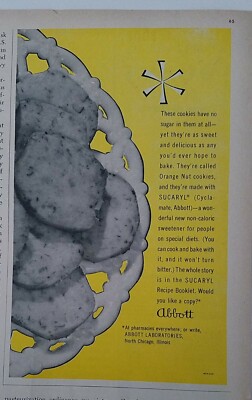 1954 Abbott Laboratories Sucaryl cookies no sugar vintage original ad