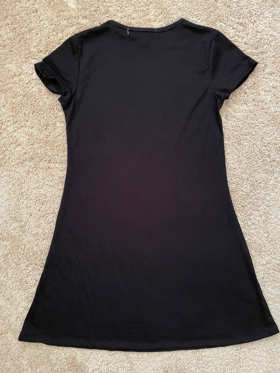 Women’s LARK GREY SS Black T-Shirt Dress M