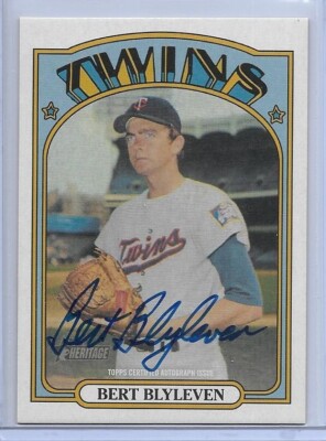 2021 TOPPS HERITAGE REAL ONE BERT BLYLEVEN SIGNED AUTO #ROA-BB MINNESOTA TWINS