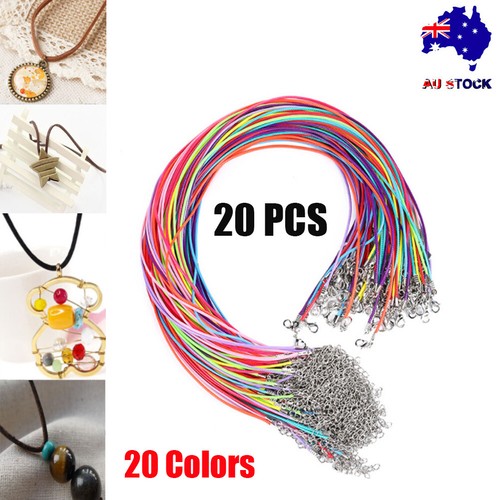 20X Multicolor Necklace Rope Leather Cord Stainless Steel Lobster Clasp Women - Picture 2 of 14
