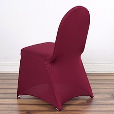 10 Burgundy Spandex Fitted Banquet Chair Covers Wedding Reception Decorations