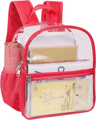 clear mini backpack goody bags Cute Transparent Bookbag PVC for Women, Pink Clearly this bag is for you. WinCraft Clear Mini Backpack, Men's,
