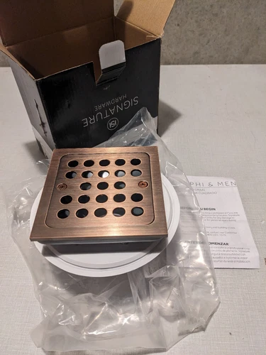 Signature Hardware 446697 SH608ORB Menlo Square Shower Drain Oil Rubbed Bronze - Picture 4 of 5