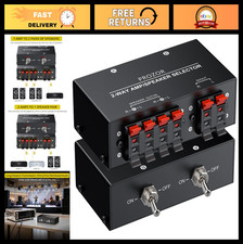 2-Zone Speaker Selector Switch Box, 2-Way Amp/Speaker Control, 150W RMS, Passive
