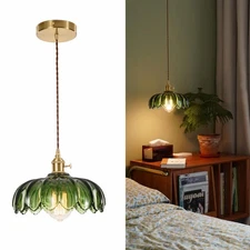 Vintage Pendant Light Fixtures: Glass Pendant Lights Kitchen Island, Green Pe...