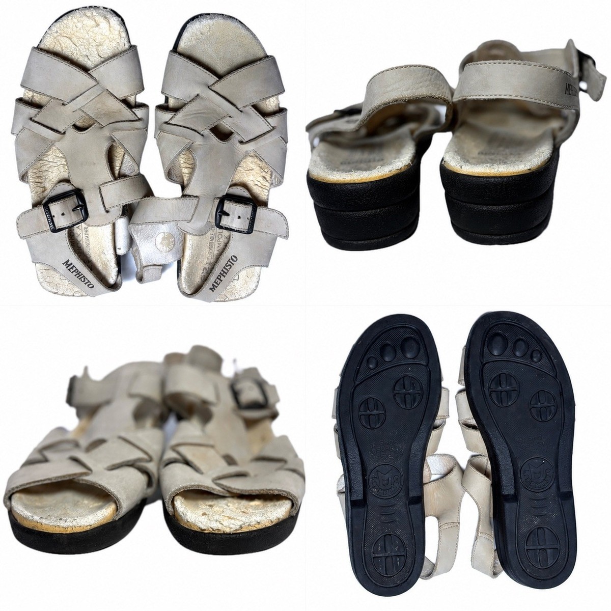 Mephisto Trampolin Leather Fisherman Sandals 7.5 Gray Gorpcore Fair 38 View 3