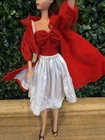 VTG 1960s Barbie Original #977 Silken Flame & #939 Red Flare Coat - No Doll!
