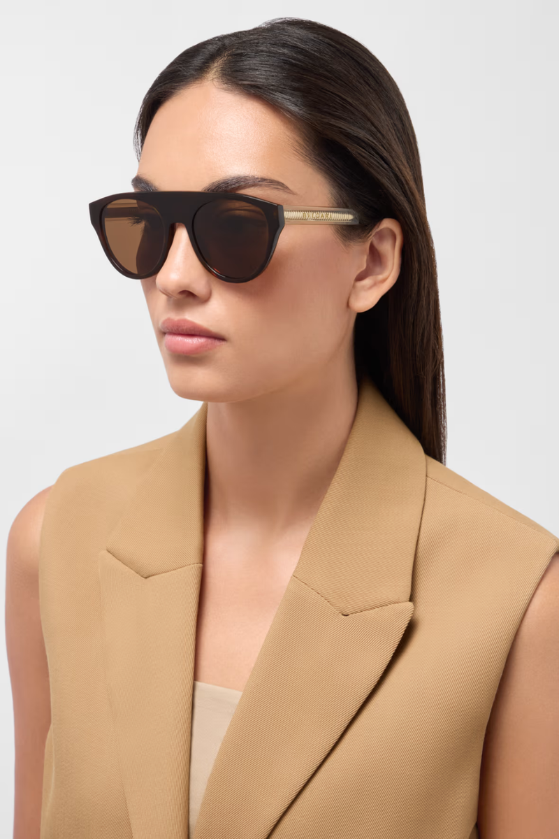 BVLGARI BV40054I TUBOGAS Black Men Aviator POLARIZED Sunglasses