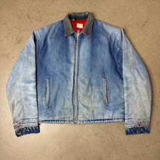 S Vintage Big Mac Saforized Penneys Denim Jacket Faded Blue Repaired