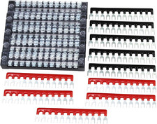 HSEAMALL 5 Sets 12-Position Dual Row Terminal Block with Insulated Jumpers