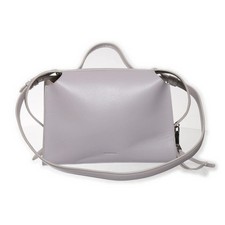 Jil Sander, Umhängetasche, Damen, Leder, Grau, 26, 12, 23 cm #sH9