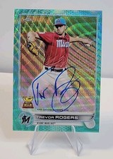 2022 Topps Chrome - Chrome Veteran Autographs Trevor Rogers #CVA-TR Aqua Wave