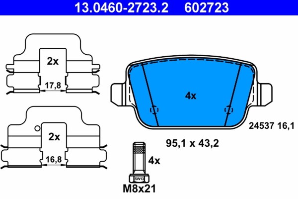 Bremsbelagsatz Scheibenbremse ATE 13.0460-2723.2 FüR Ford Mondeo Galaxy Kuga MAX-image