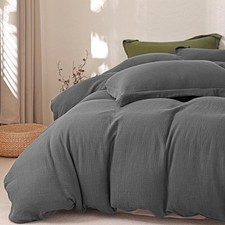 Muslin Duvet Cover Twin Size, 100 Breathable Cotton 2-Layer Gauze Comforter ...