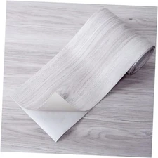  15 Sq.ft Peel and Stick Floor Tiles, 10Pcs Luxury Vinyl Plank White/Grey