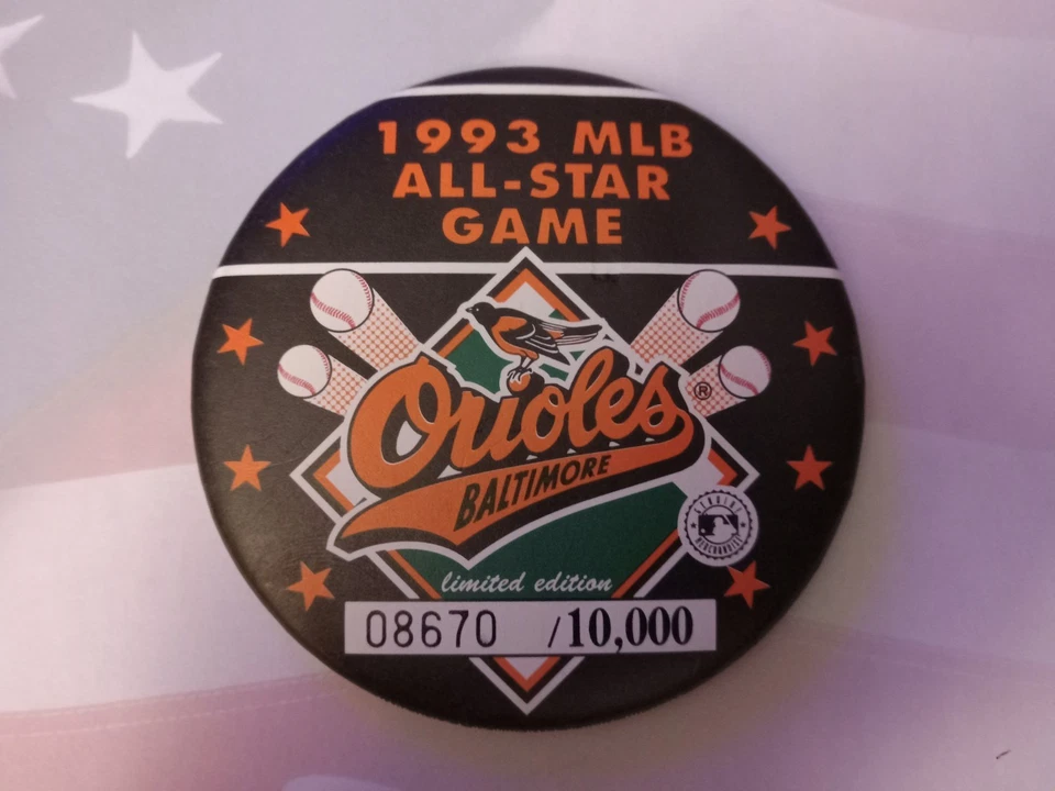 1993 MLB All Star Game Orioles Pins. Lot Of 3. 1 is 2". 2  Limited Edition 3.5"  - Image 4 of 4