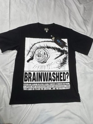 Hellstar Men's Brainwashed Eye Graphic Print T-Shirt Black White L Crew Neck