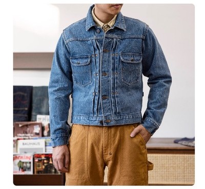 Red Tornado Washing Denim Jacket Men's 18oz Short Slim Fit Denim Jacket