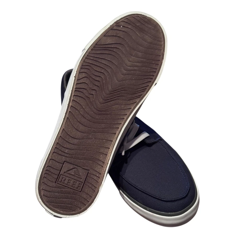 Reef Deckhand 3 Navy Grey Canvas Boat Shoes Men's Size 11 - Image 4 of 4