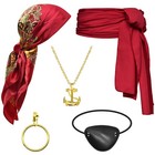 5 Pieces Pirate Costume Accessories Set For Women Men Pirates Belt and Pirate...