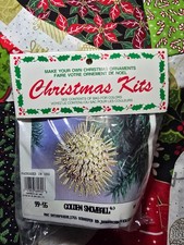 Vintage Sequins Beads Push Pin Christmas Ornament Making Kit Merri Mac Golden