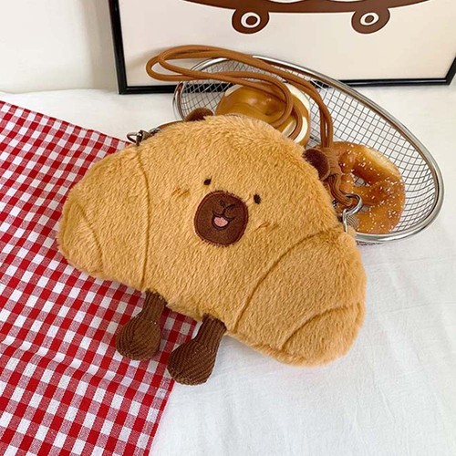 Cute Bread Capybara Shoulder Bag Large Capacity Creative Cartoon Pouch Gifts - Picture 9 of 12