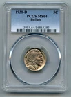 1938 D Buffalo Nickel PCGS MS 64