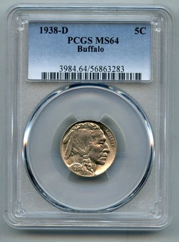 1938 D Buffalo Nickel PCGS MS 64