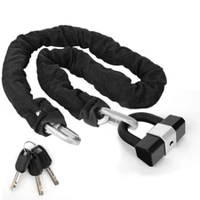 Heavy Duty Motorcycle Chain Lock 0.4In/10mm x 10 Ft with 17mm Thick Anti-Thef...