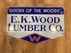 New ListingVintage E.K. Wood Lumber Co. Advertising Sign Porcelain Original 24”x16”