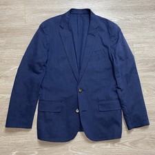 J Crew Ludlow Slim unstructured Suit Jacket Men s 36S Blue Somelos Cotton Luxury
