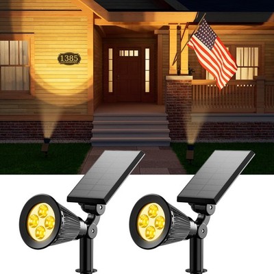 2 Pack Solar Uplighting Outdoor LED Landscape Solar Spot Lights Outside Waterpro