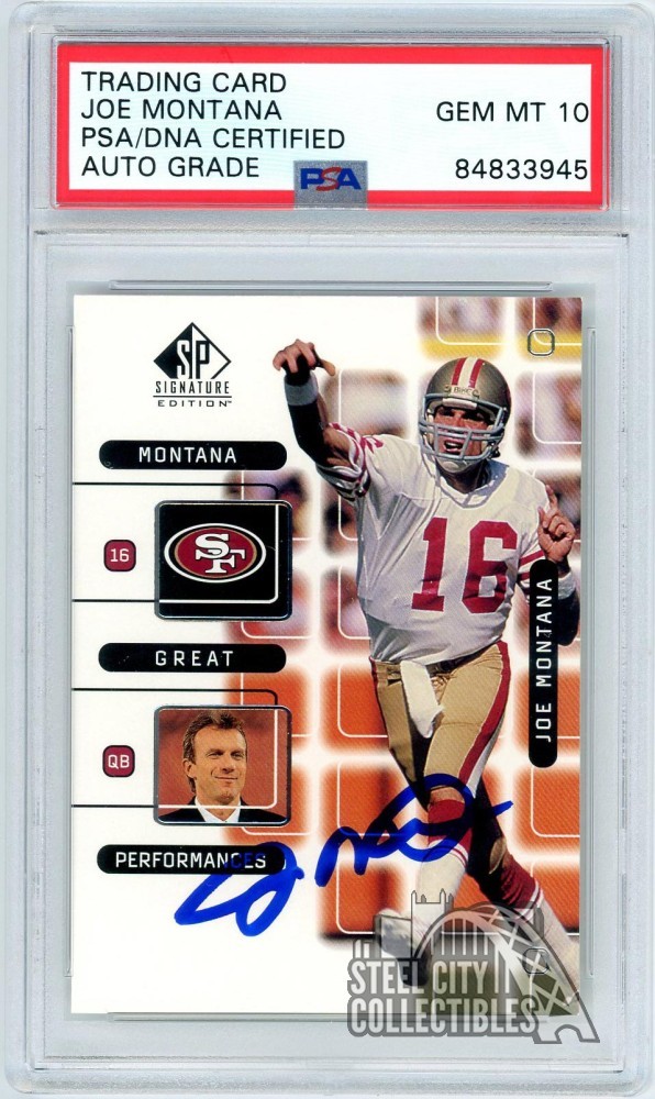 Joe Montana 1999 Upper Deck SP Signature Edition Autograph Card #J6 PSA/DNA 10