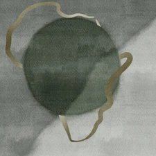 Abstract Art Print Green and Gold Modern Signed Print Theme Art 