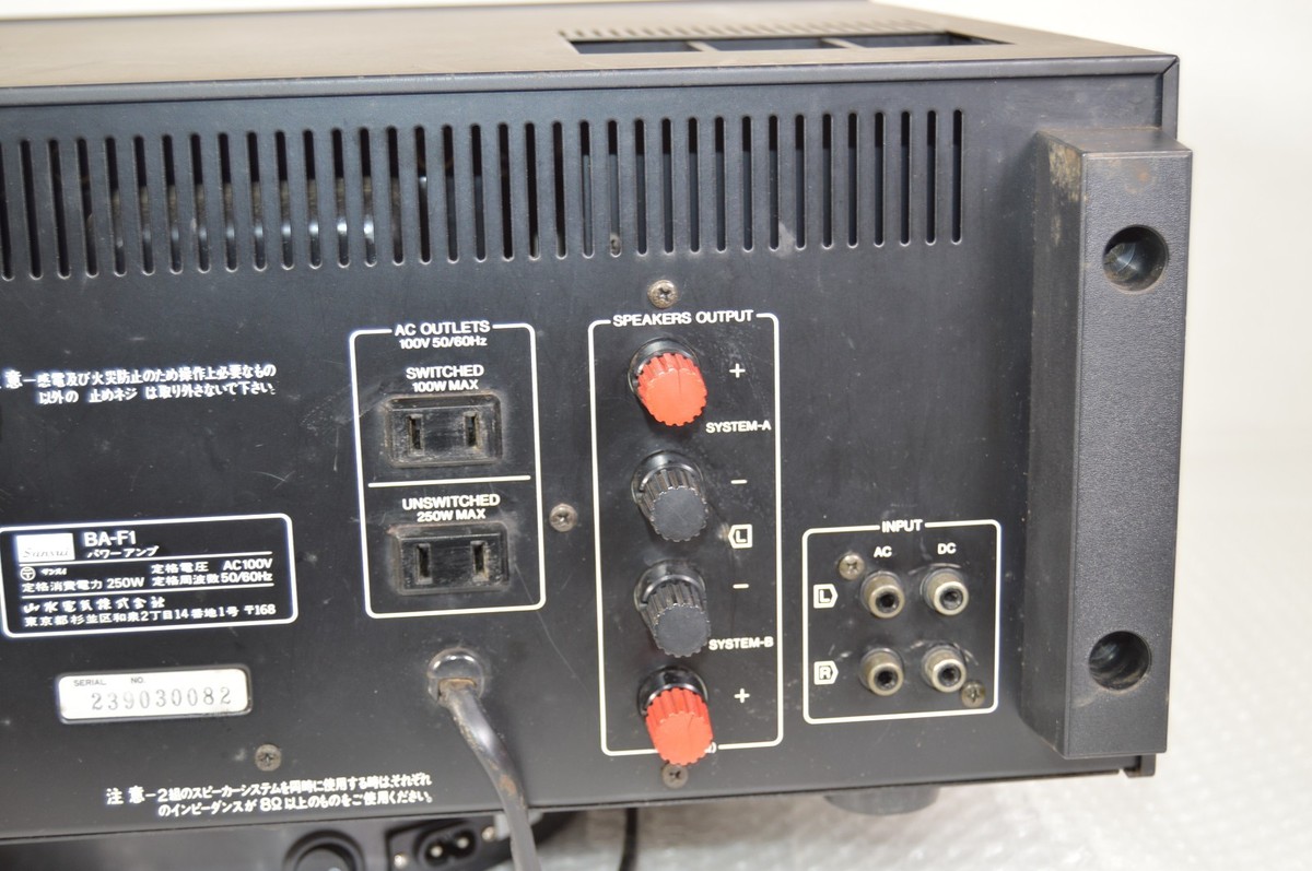SANSUI BA-F1 Stereo Power Amplifier AC100V Working Excellent