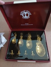 Arthur Court Grape Measuring Spoon Set 4 Spoons, & Hangers  Aluminum New
