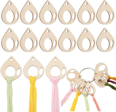 100Pcs Teardrop Embroidery Floss Drops Wood Thread Cross Stitch Bobbins 5 X 4.4C