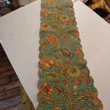 Quilted Fabric Table Or Dresser Runner Jacobean Floraldesign...