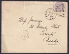 GB 1886 QV Cover Earls Court London to Toronto Canada