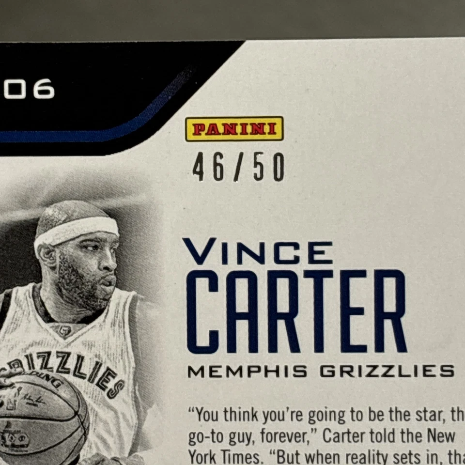 2015-16 Panini Totally Certified Vince Carter Purple /50 #106 Grizzlies - Image 3 of 3