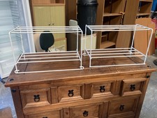 White Plastic Coated Worktop Kitchen Shelves Space Savers x 2