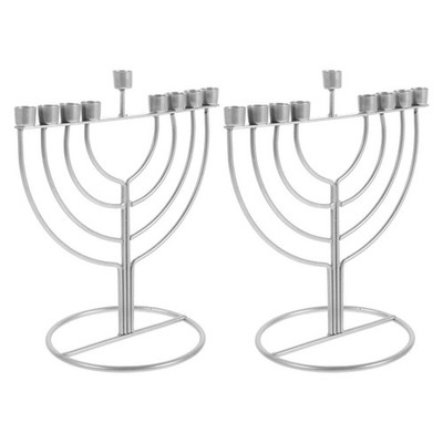 2 Pcs Kerzenhalter Für Den Küchentisch Kerzenleuchter Versilbert
