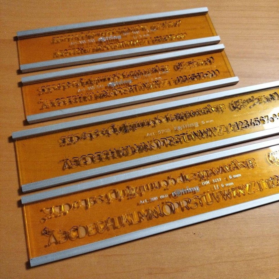 Rotring Kokuyo Alphanumeric Character Template Set Drafting Tool ...