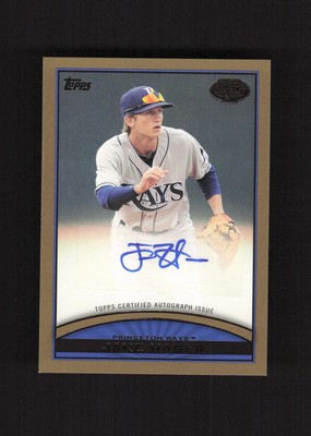 2012 Topps Pro Debut Autographs Gold Jake Hager #/50 Princeton Rays