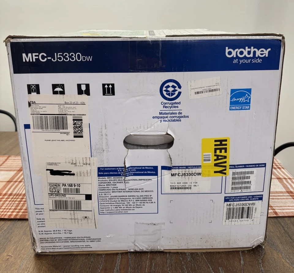Sealed New Brother MFC-J5330DW All-in-One wireless Color Inkjet Printer w/ inks - Image 4 of 4