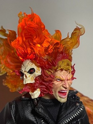 GENT TOYS Ghost Dance BIKERZOMBIE デッドマン Painted 1/12 ‌Chaos Ghost Rider Head Sculpt Fit 6'' ML Action