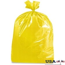 Commercial Grade 50 Gallon Heavy Duty Yellow Trash Bags 10 Count Tear Resistant